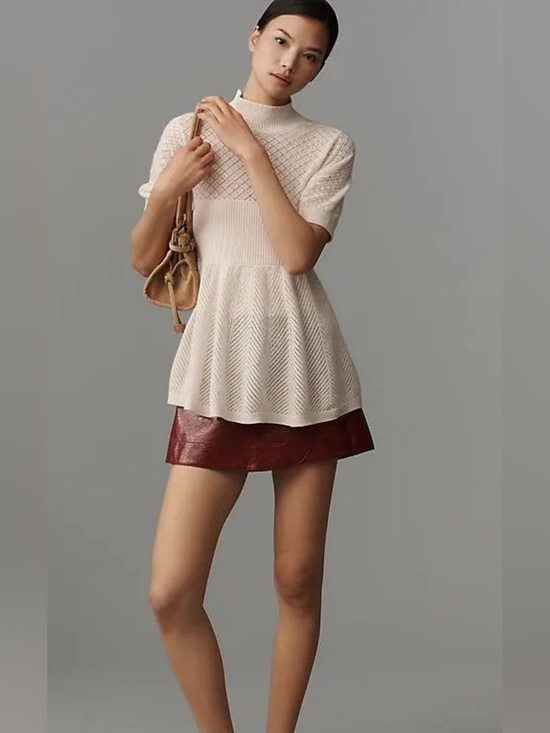 Anthropologie Tops - NWT. Anthropologie Mock-Neck Cashmere Blend Sweater Tee